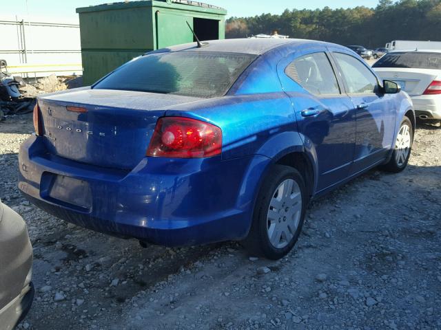 1C3CDZAB7CN274717 - 2012 DODGE AVENGER SE BLUE photo 4