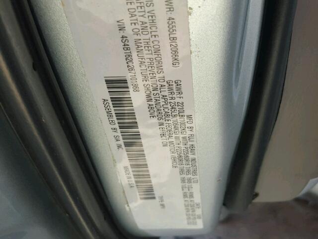 4S4BT62C267101868 - 2006 SUBARU BAJA SPORT SILVER photo 10