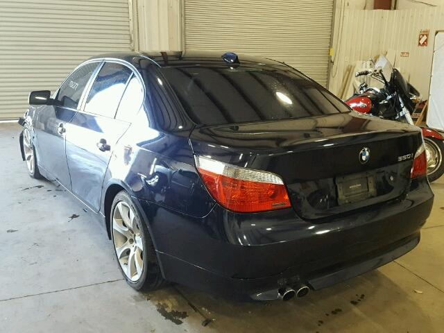 WBANB53527CP08261 - 2007 BMW 550 I BLUE photo 3