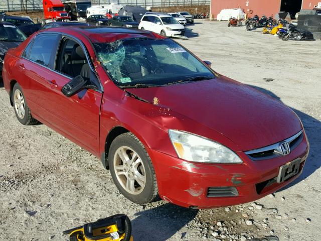 1HGCM56807A109236 - 2007 HONDA ACCORD EX RED photo 1