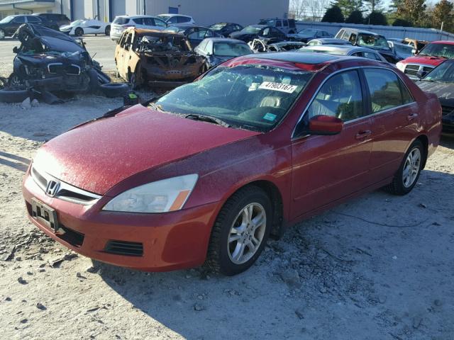 1HGCM56807A109236 - 2007 HONDA ACCORD EX RED photo 2