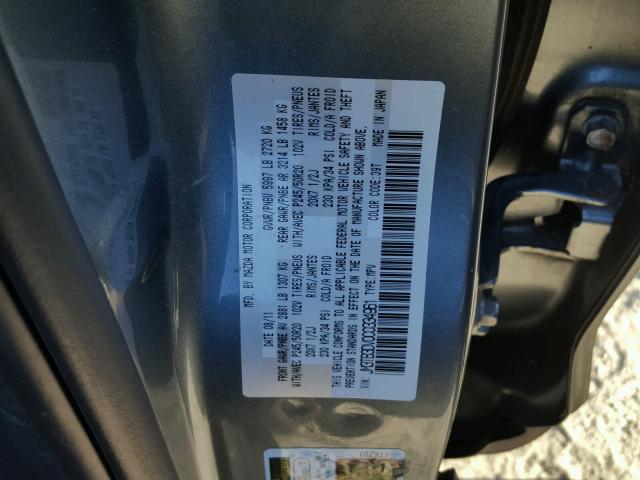 JM3TB3DV0C0334961 - 2012 MAZDA CX-9 GRAY photo 10