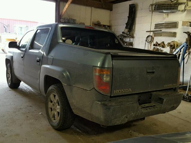 2HJYK16546H530252 - 2006 HONDA RIDGELINE BLUE photo 3