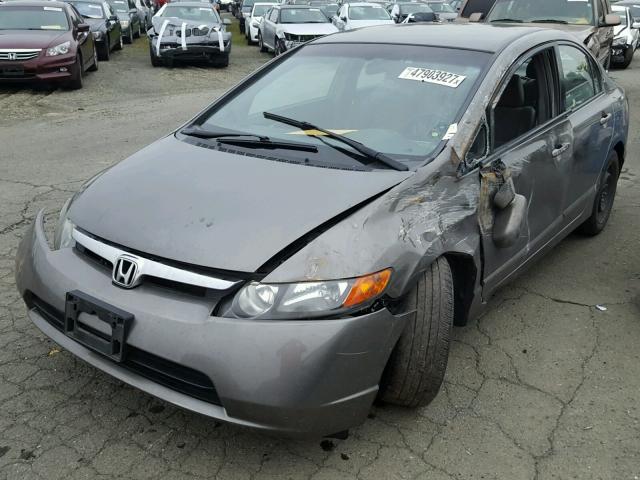 2HGFA16548H525832 - 2008 HONDA CIVIC LX GRAY photo 2