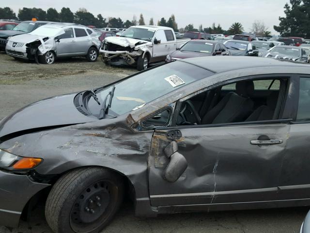 2HGFA16548H525832 - 2008 HONDA CIVIC LX GRAY photo 9