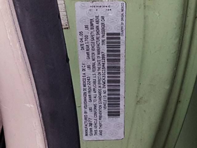 3VWCK31C15M412897 - 2005 VOLKSWAGEN NEW BEETLE Yaşıl foto 10