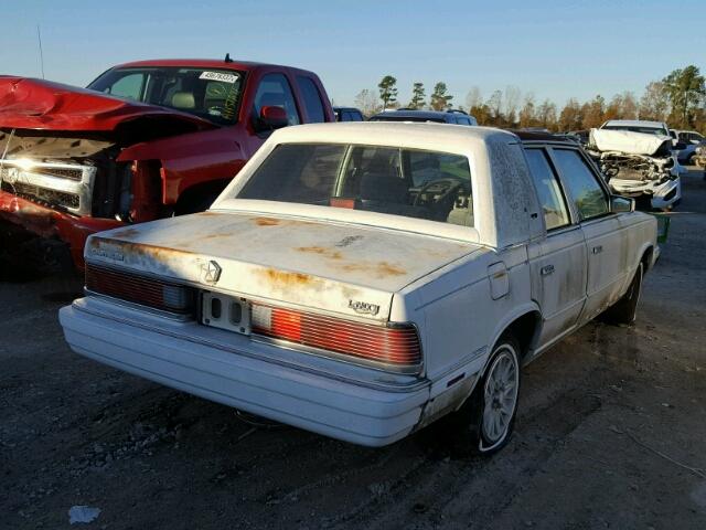 1C3BC56K8JF130603 - 1988 CHRYSLER LEBARON WHITE photo 4