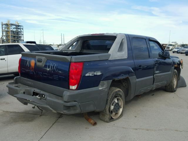 3GNEK13T32G238099 - 2002 CHEVROLET AVALANCHE BLUE photo 4