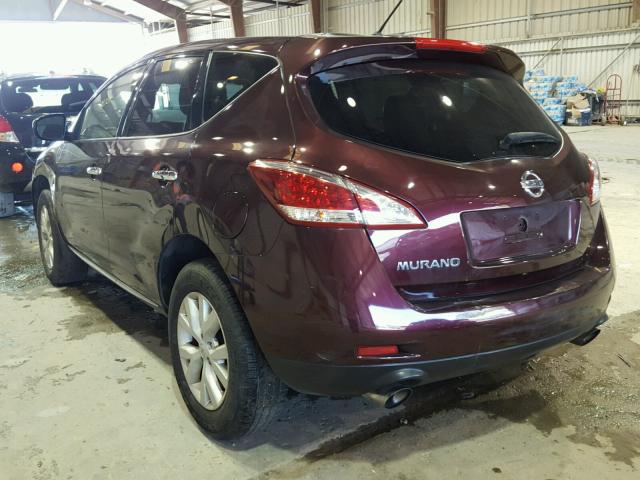 JN8AZ1MU9EW409541 - 2014 NISSAN MURANO S MAROON photo 3