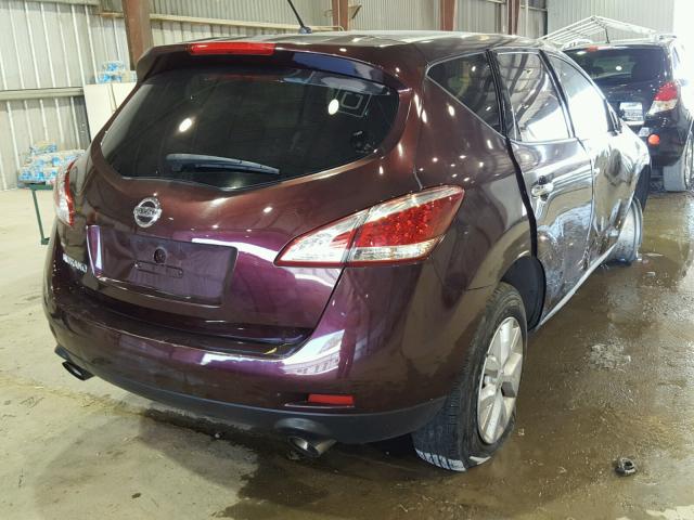 JN8AZ1MU9EW409541 - 2014 NISSAN MURANO S MAROON photo 4