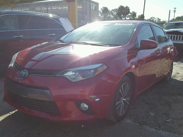 2T1BURHEXGC484454 - 2016 TOYOTA COROLLA L RED photo 2