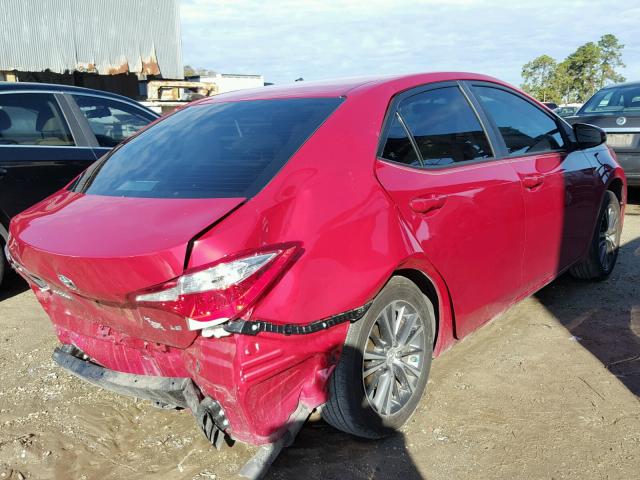 2T1BURHEXGC484454 - 2016 TOYOTA COROLLA L RED photo 4