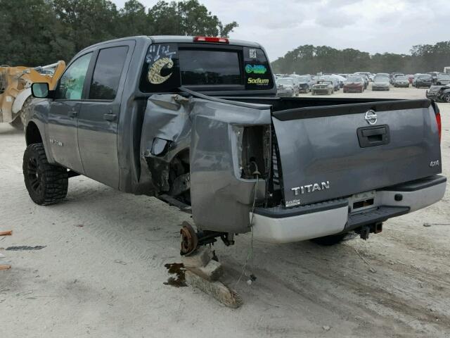 1N6AA0EJ8FN502394 - 2015 NISSAN TITAN S GRAY photo 3