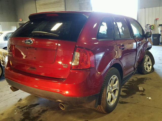 2FMDK4JC1DBB18473 - 2013 FORD EDGE SEL RED photo 4