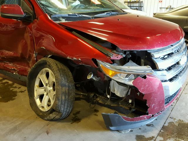 2FMDK4JC1DBB18473 - 2013 FORD EDGE SEL RED photo 9