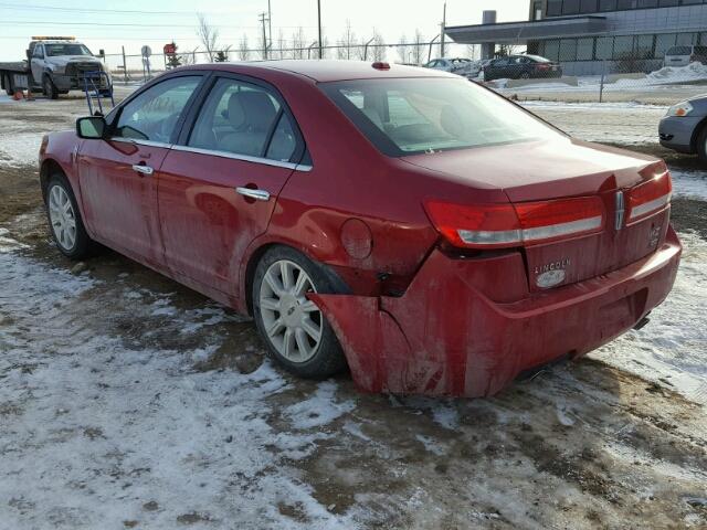 3LNHL2JC2CR821048 - 2012 LINCOLN MKZ RED photo 3