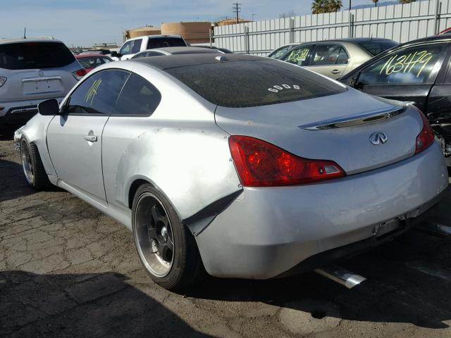 JNKCV64E98M105064 - 2008 INFINITI G37 BASE SILVER photo 3