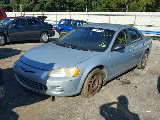 1C3EL46X32N111287 - 2002 CHRYSLER SEBRING LX BLUE photo 2