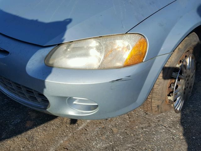 1C3EL46X32N111287 - 2002 CHRYSLER SEBRING LX BLUE photo 9