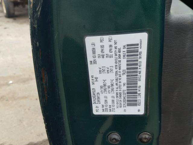 3D7KU26D04G133772 - 2004 DODGE RAM 2500 S მწვანე ფოტო 10