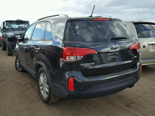 5XYKT4A65EG476949 - 2014 KIA SORENTO LX BLACK photo 3