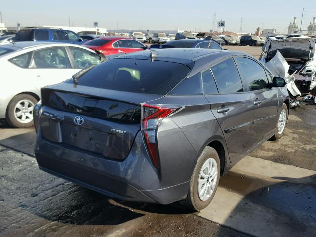 JTDKBRFU6G3512906 - 2016 TOYOTA PRIUS CHARCOAL photo 4