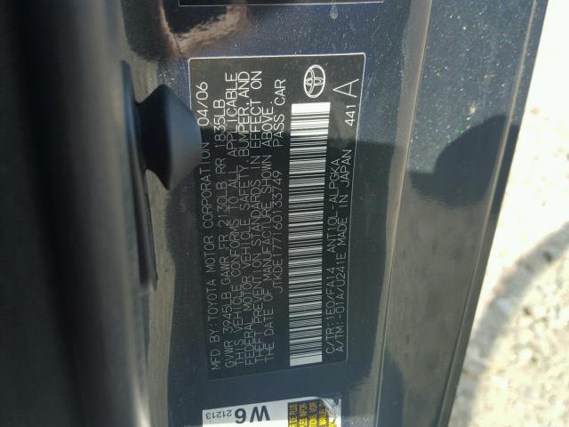 JTKDE177160133749 - 2006 TOYOTA SCION TC Mavi foto 10