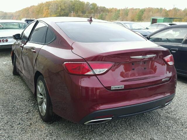 1C3CCCBB7FN750208 - 2015 CHRYSLER 200 S MAROON photo 3