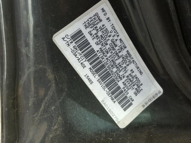 4T1SK12E9SU623304 - 1995 TOYOTA CAMRY LE მწვანე ფოტო 10