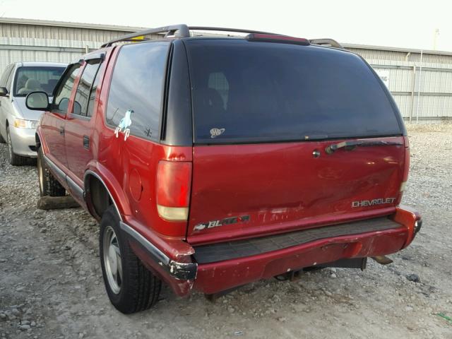 1GNDT13W9T2114075 - 1996 CHEVROLET BLAZER MAROON photo 3