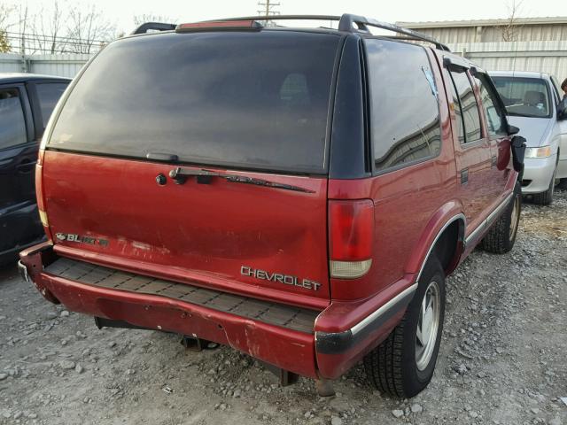 1GNDT13W9T2114075 - 1996 CHEVROLET BLAZER MAROON photo 4