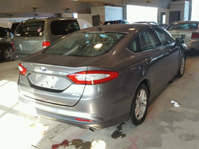 3FA6P0HR8DR135134 - 2013 FORD FUSION SE GRAY photo 4