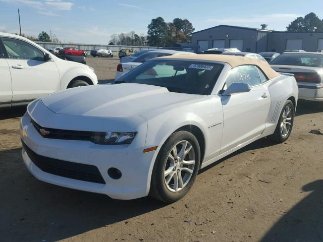 2G1FD3D32F9107627 - 2015 CHEVROLET CAMARO LT WHITE photo 2