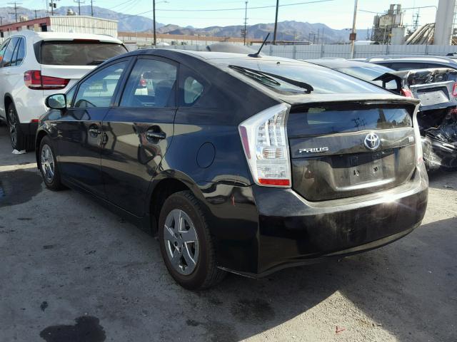 JTDKN3DUXA0063679 - 2010 TOYOTA PRIUS BLACK photo 3