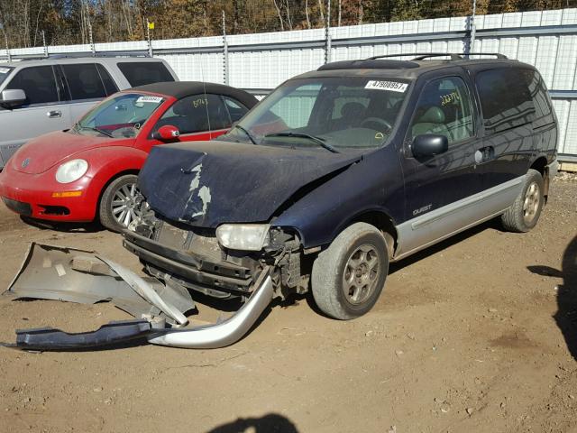 4N2XN11TXYD846233 - 2000 NISSAN QUEST SE BLUE photo 2