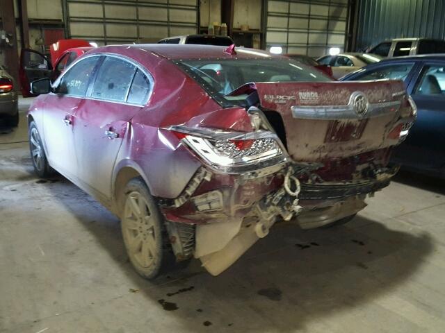 1G4GD5EG0AF164946 - 2010 BUICK LACROSSE C RED photo 3