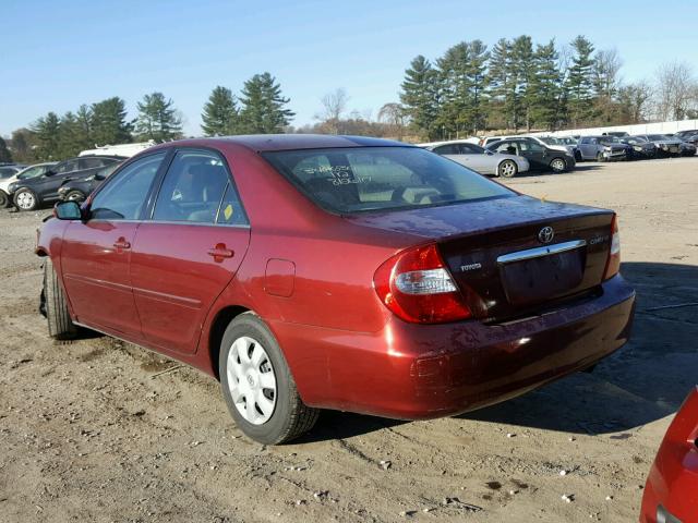 4T1BE32K12U002650 - 2002 TOYOTA CAMRY LE RED photo 3