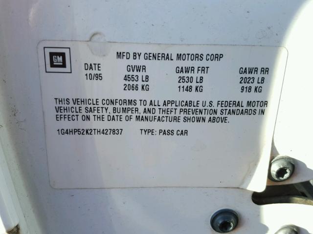 1G4HP52K2TH427837 - 1996 BUICK LESABRE CU WHITE photo 10