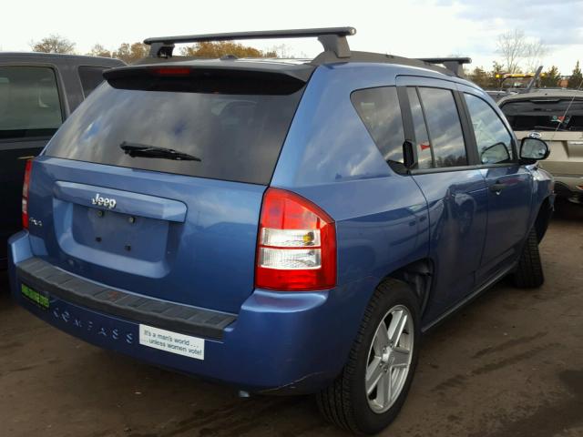 1J8FF47W67D140981 - 2007 JEEP COMPASS BLUE photo 4