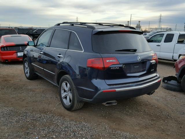 2HNYD2H36CH505374 - 2012 ACURA MDX TECHNO BLUE photo 3