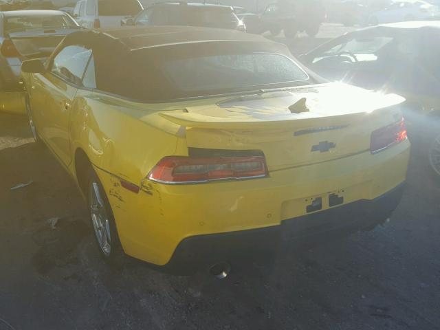 2G1FK3DJ2F9218344 - 2015 CHEVROLET CAMARO 2SS YELLOW photo 3