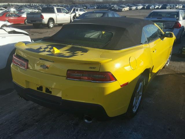 2G1FK3DJ2F9218344 - 2015 CHEVROLET CAMARO 2SS YELLOW photo 4