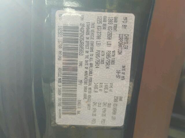 2P4GP2435WR605653 - 1998 PLYMOUTH GRAND VOYA GREEN photo 10