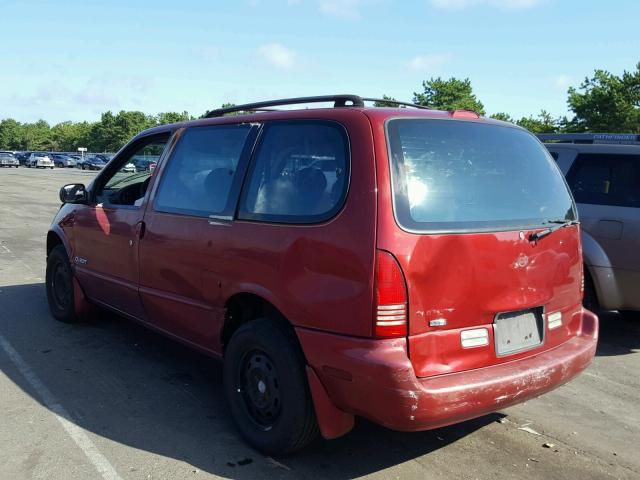 4N2DN1111VD834131 - 1997 NISSAN QUEST XE RED photo 3