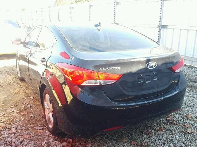 5NPDH4AEXDH271300 - 2013 HYUNDAI ELANTRA GL BLACK photo 3