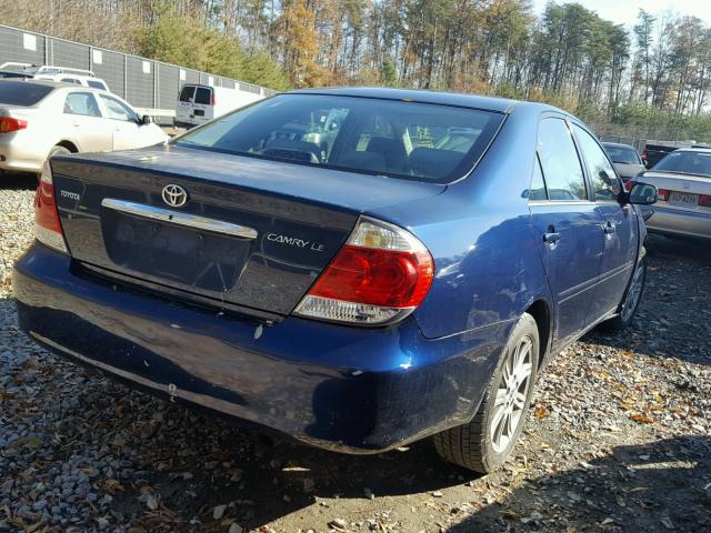 4T1BF30K06U155481 - 2006 TOYOTA CAMRY LE BLUE photo 4