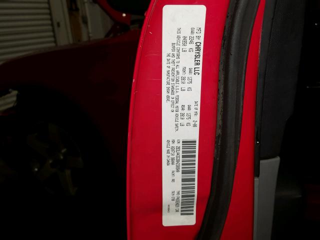 2B3LA43G38H238900 - 2008 DODGE CHARGER RED photo 10