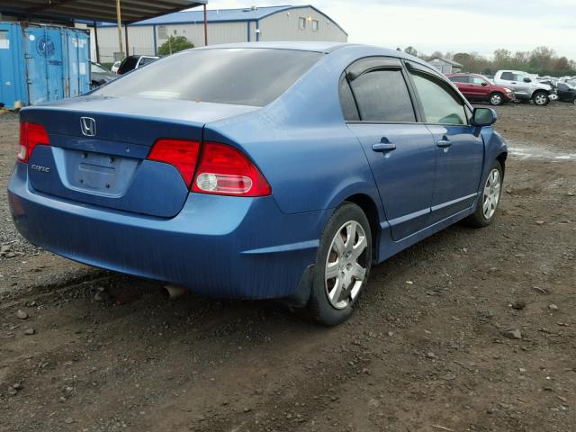 1HGFA16588L047742 - 2008 HONDA CIVIC LX BLUE photo 4