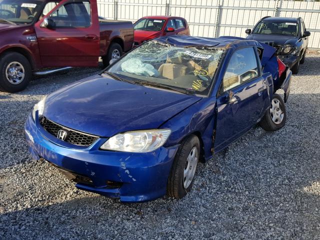 1HGEM22345L051800 - 2005 HONDA CIVIC DX V BLUE photo 2