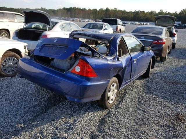 1HGEM22345L051800 - 2005 HONDA CIVIC DX V BLUE photo 4